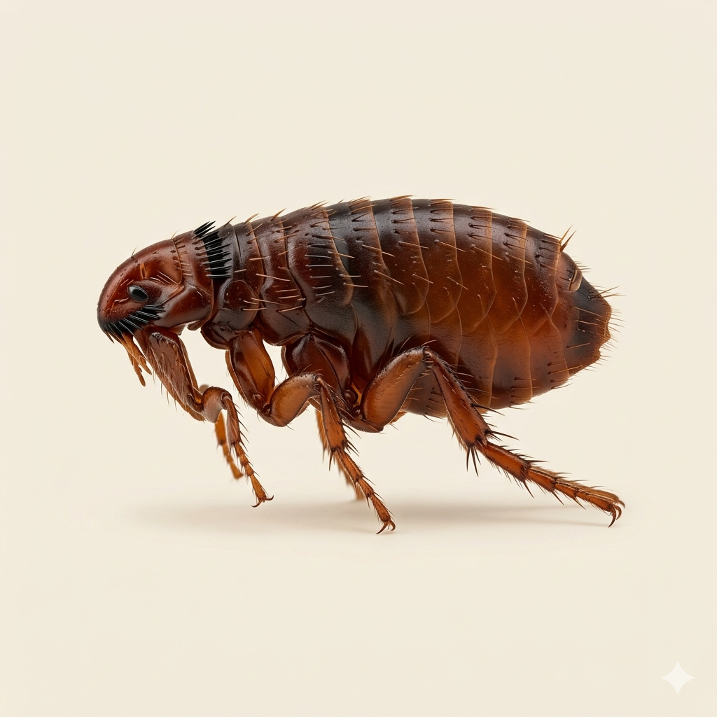 Illustration of a flea used for the flea pest control card