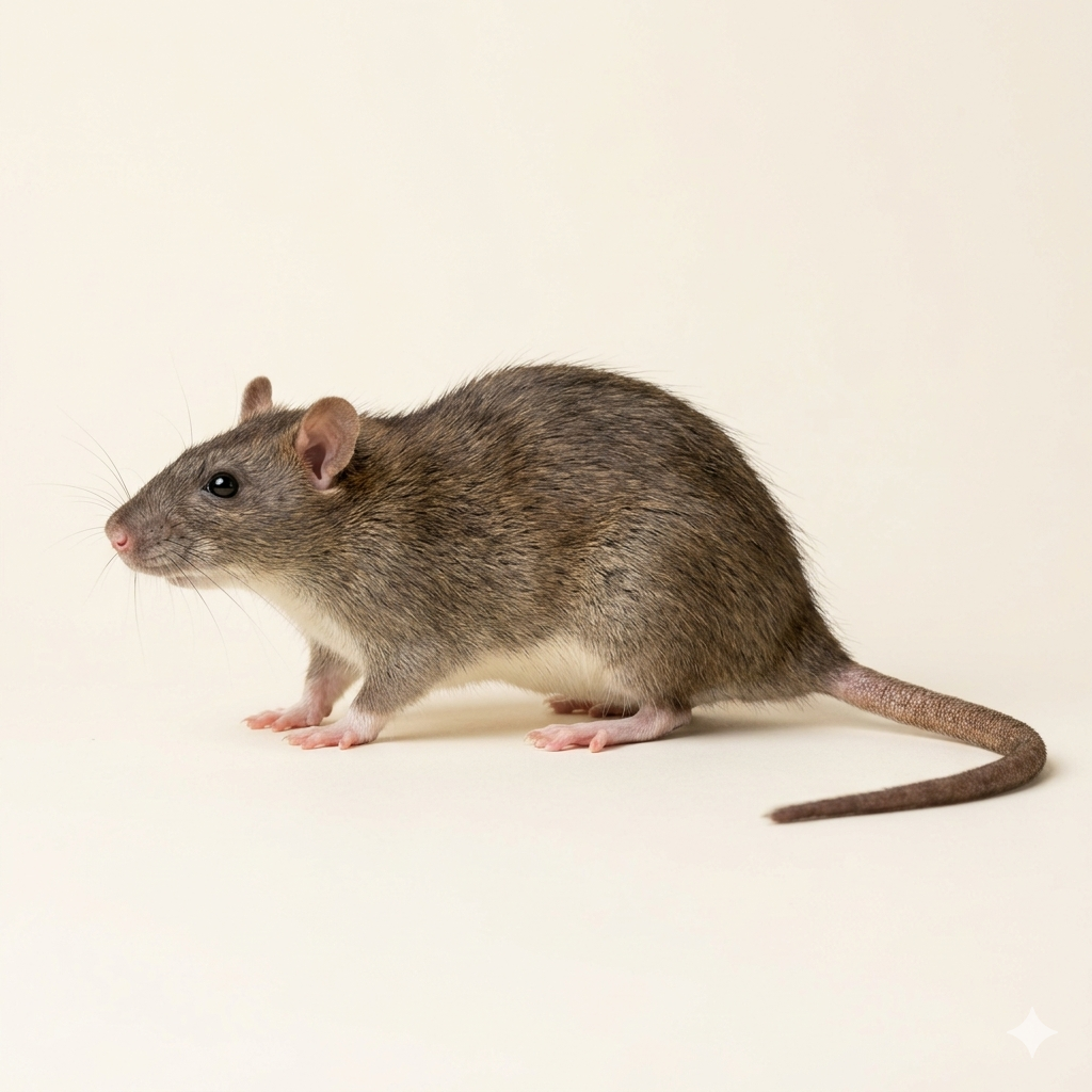Illustration of a brown rat used for the rat control card