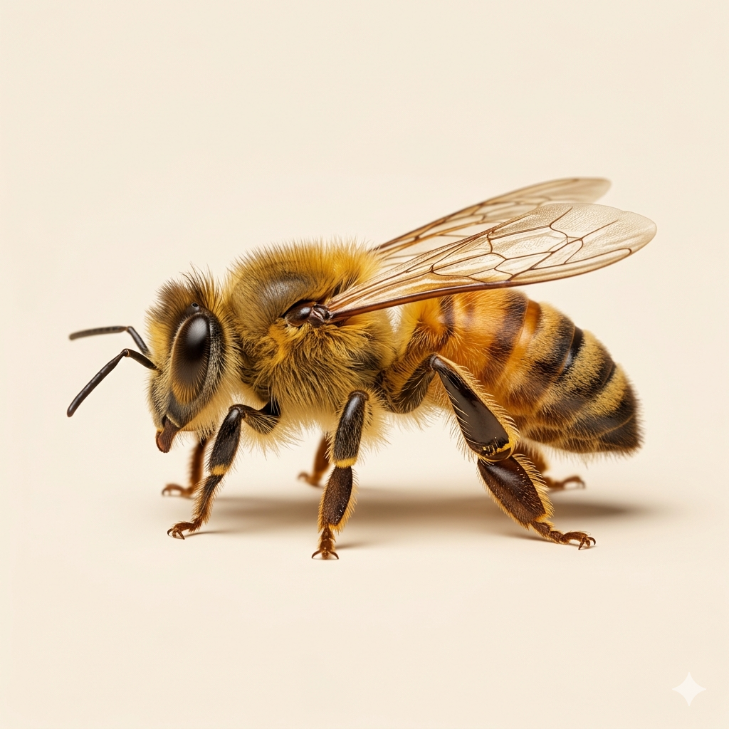 Illustration of a honeybee used for the honeybee removal card